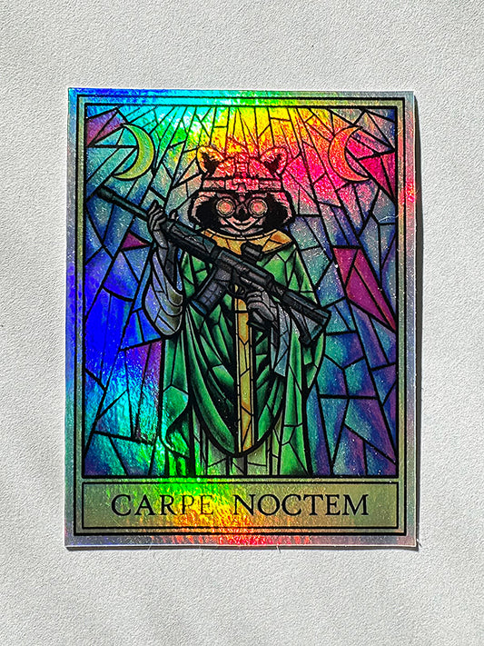 Carpe Noctem Holographic Sticker